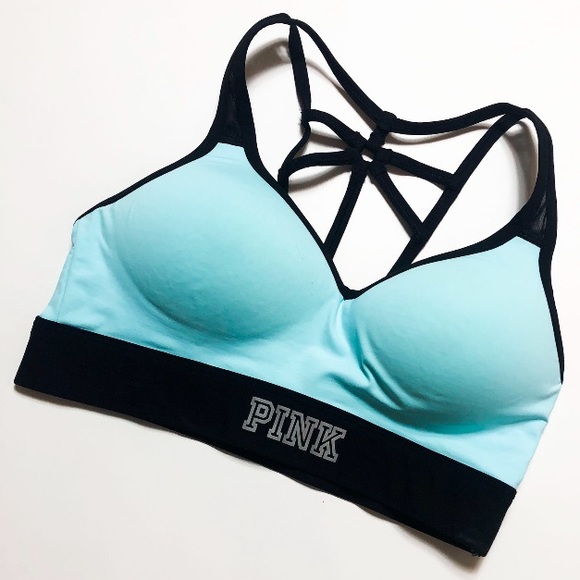 PINK Victoria's Secret Other - VS PINK Strappy Back Sports Bra Baby Blue